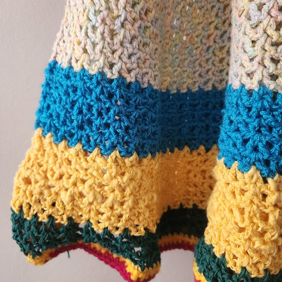 Handmade Crochet Dress‎ Colorful Knit Boho Hippie Sleeveless Girl's Dress - Picture 5 of 8